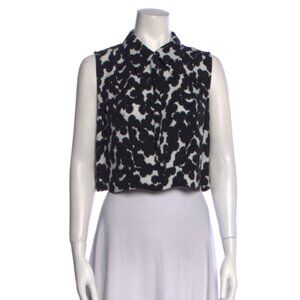 ALC Printed Sleeveless Silk Top